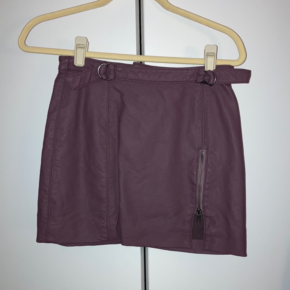 Free People faux leather purple mini